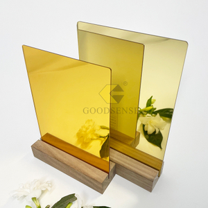 Goodsense Golden Acrylic Double Sided Mirror Panel Wholesale Back Cover Chemcast Lucite Mirror Thin Plastic Mirror Reflective Acryl Glass Safety Perspex Discs Tiles Mirror India for Laser Engrave
