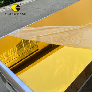 Goodsense Gold Acrylic 1 Way Mirror Supplier Back Paint Acryl Lucite Mirror Sheets Thin PMMA Mirror Reflective Organic Safety Perspex Discs Tiles Mirror Korea for Laser Engrave